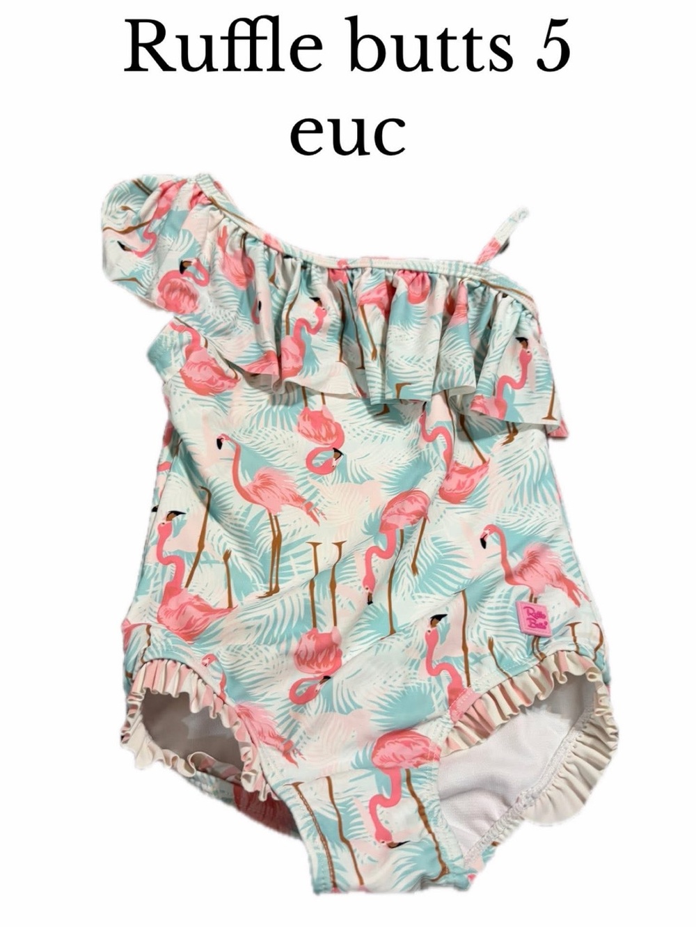 Ruffle butts size 5 girls flamingo swimsuit - Picture 1 of 1